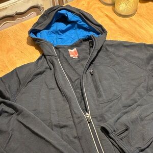 Men's Icebreaker charcoal and Turqoise Hoodie Sweater